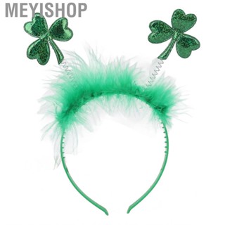 Meyishop Clover Hair Band Fit Head Odor Free Lightweight Green Headband Plastic Reusable Feather for Patricks Day Women