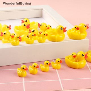 Wbth พวงกุญแจ รูปเป็ดน้อยน่ารัก 3D สีเหลือง แฮนด์เมด DIY สําหรับตกแต่งบ้านตุ๊กตา 2 ชุด