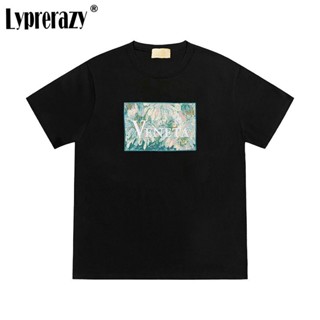 Lyprerazy เสื้อยืดแขนสั้น ผ้าฝ้าย ปักลาย ทรงหลวม เหมาะกับฤดูร้อน สําหรับผู้ชาย และผู้หญิง