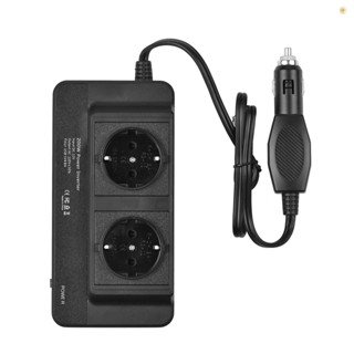 อะแดปเตอร์แปลงไฟ 200W DC 12V เป็น AC 220V พร้อม 2 AC Outlets 4 พอร์ต USB สวิตช์เปิด ปิด ป้องกัน แบบพกพา สําหรับโทรศัพท์มือถือ แล็ปท็อป พัดลมไฟฟ้า