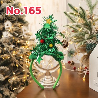 (No.165) ที่คาดผมสีเขียวประดับต้น Xmas