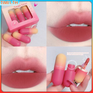 Gege Bear Small Bullet Lip Mud Velvet Soft Matte Color Rendering Long-lasted Not Easy To Stick Cup Lipstick |. เวลา1