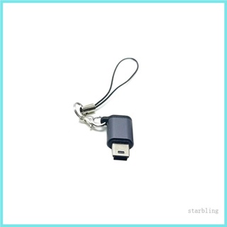 Star อะแดปเตอร์แปลง Type-C ตัวเมีย เป็น Mini USB ตัวผู้ พร้อมสายคล้อง รองรับการถ่ายโอนข้อมูล