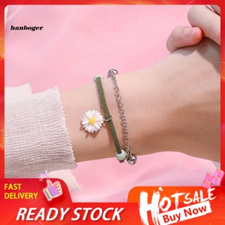 Han สร้อยข้อมือ สองชั้น ดอกเบญจมาศ วินเทจ ปรับได้ ใบไม้ เครื่องประดับ ของขวัญ
