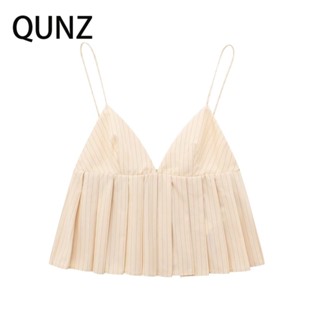 Qunz เสื้อกั๊ก ลายทาง เซ็กซี่ 8845