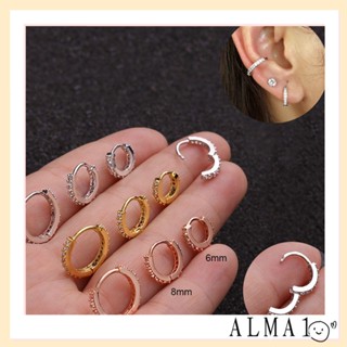 Alma จิวจมูก เจาะหู สไตล์พังก์ สีเงิน สีทอง สีโรสโกลด์ 1 ชิ้น