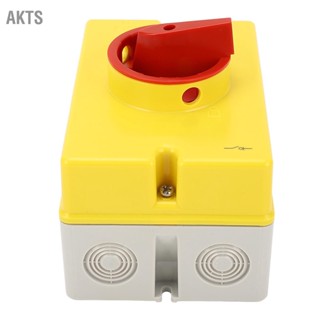 AKTS สวิตช์ตัดการเชื่อมต่อพลังงานแสงอาทิตย์ 4P 415V 25A PV Isolator Switch IP66 กล่องกันน้ำสำหรับกลางแจ้ง