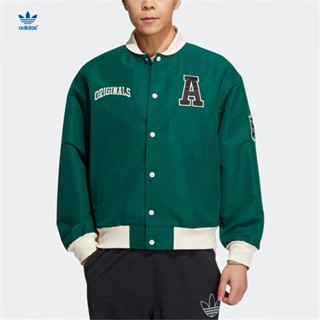 Adidas ของแท้ 100% เสื้อแจ็กเก็ตเบสบอล ปักลายโลโก้ 23 สีตัดกัน สําหรับผู้ชาย HY7224