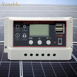 [Yotable.th] อุปกรณ์ควบคุมการเก็บประจุแบตเตอรี่ พลังงานแสงอาทิตย์ 10A 20A 30A 12V 24V สําหรับแบตเตอรี่ Lead-Acid Li-Ion