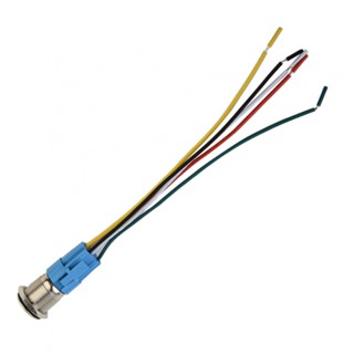 ปุ่มกดสลับ 110-220V เปิดปิด สเตนเลส 22 มม. มีไฟ LED ล็อคในตัว