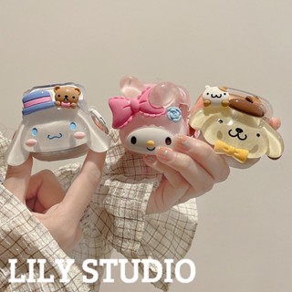 เคสหูฟังบลูทูธไร้สาย TPU แบบนิ่ม ลาย Cinnamoroll Melody 3D สําหรับ AirPods 1 2 3 Pro AirPods Pro