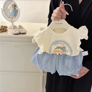 PRETTY BABY🧸พร้อมส่ง🧸ชุดเซ็ทเด็กผู้หญิง งาน2ชิ้นเสื้อ+กางเกง ชุดเด็ก เสื้อผ้าเด็ก สำหรับเด็กผู้หญิง (858)