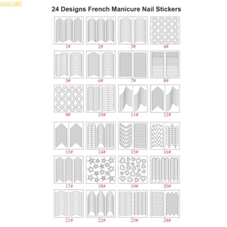 Han สติกเกอร์ลายฉลุ มีกาวในตัว 24 แบบ สําหรับตกแต่งเล็บ DIY