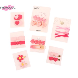 Pinkcool กิ๊บติดผม ทรงเรขาคณิต สีชมพู สําหรับผู้ใหญ่ 2 3 ชิ้น