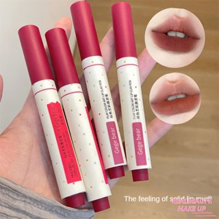 Gege Bear Fog Velvet Matte Red Lip Clay Pen ลิปกลอสแบบถ้วยกันน้ำและทนทาน [realbeauty]