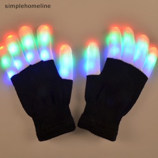 [simplehomeline] ถุงมือไฟ LED แบบกระพริบ ของเล่นฮาโลวีน สําหรับตกแต่งปาร์ตี้