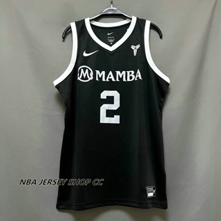 【คุณภาพสูง】ใหม่ ของแท้ NBA สําหรับผู้ชาย #2 เสื้อกีฬาแขนสั้น ลายทีม Gigi Gianna Bryant Mamba Academy Swingman สีดํา