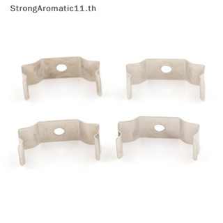 Strongaromatic คลิปหนีบซ็อกเก็ตหลอดไฟ เรืองแสง T8 สีเงิน 4 ชิ้น