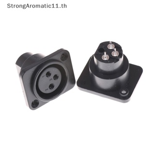 Strongaromatic แจ็คตัวเมีย XLR 3 Pin 3 ขั้ว เชื่อมต่อซ็อกเก็ตแชสซี 2 ชิ้น