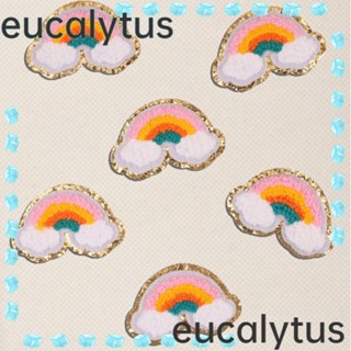 Eucalytus1 แผ่นแพทช์กลิตเตอร์ สีรุ้ง สีทอง 6 ชิ้น