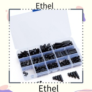 Ethel1 ชุดสกรูสเปเซอร์ หกเหลี่ยม ตัวผู้ ตัวเมีย M4 ไนล่อน สีดํา สําหรับเครื่องซักผ้า DIY 320 ชิ้น