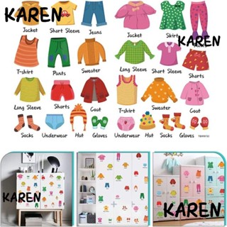 Karen ป้ายไวนิล ลอกออกได้ สําหรับตกแต่งตู้เสื้อผ้า ห้องนอน