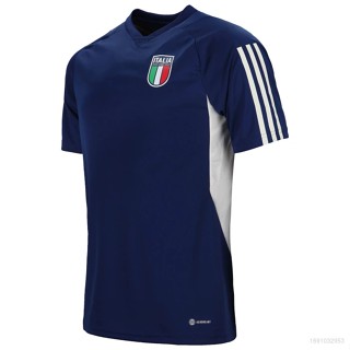 เสื้อกีฬาแขนสั้น ลายทีมชาติฟุตบอล Italy Jersey สไตล์เรโทร พลัสไซซ์ 2023