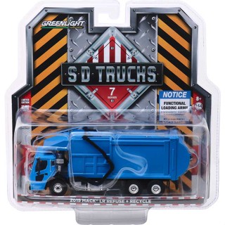 รถบรรทุกของเล่น 1: 64 SD Series 7-2019 Mack LR สีเขียว