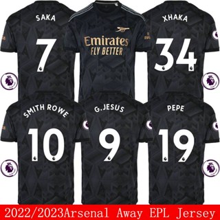 เสื้อกีฬาแขนสั้น ลายทีมชาติฟุตบอล Arsenal Away EPL Pepe Xhaka Jesus Saka Smith 2022-2023 ชุดเยือน