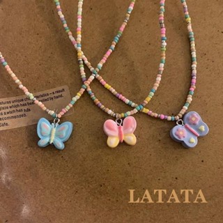 Latata- สร้อยคอ จี้ลูกปัดผีเสื้อ หลากสี สําหรับตุ๊กตาบาร์บี้ เครื่องประดับ ของขวัญ