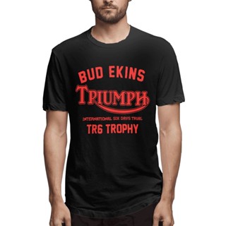 สินค้าใหม่ เสื้อท็อป ผ้าฝ้าย พิมพ์ลาย Triumph Motorcycles Nevada White Bud Ekins Gildan ของขวัญที่ดีที่สุด สําหรับพ่อ