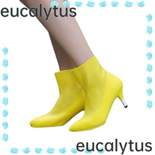 Eucalytus1 รองเท้าบูท กันฝน สีเหลือง ใช้ซ้ําได้ หนึ่งขนาด 1 คู่