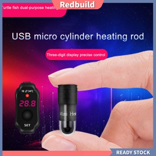 Redbuild|  เครื่องทําความร้อนตู้ปลา ดิจิทัล USB 5V ควบคุมอุณหภูมิ นิกเกิล โครเมียม ขนาดเล็ก สําหรับตู้ปลา