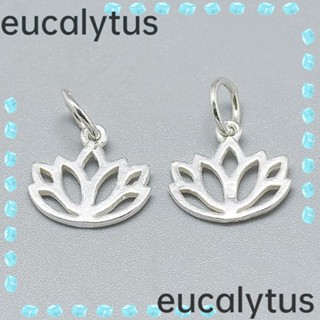 Eucalytus1 จี้ดอกบัวเงินสเตอร์ลิง รูปดอกไม้ สําหรับทําเครื่องประดับ สร้อยข้อมือ DIY