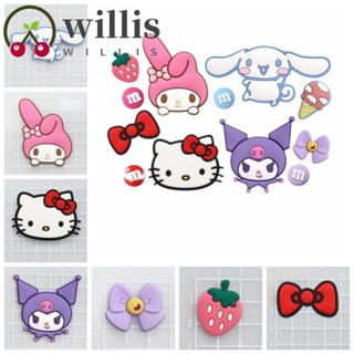 Willis แผ่นป้าย PVC ลายตุ๊กตา Kuromi Cinnamoroll 3D สําหรับตกแต่งพวงกุญแจ กิ๊บติดผม DIY 5 ชิ้น