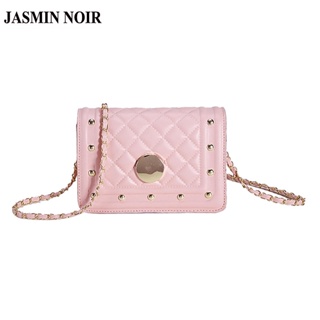 Jasmin NOIR กระเป๋าสะพายข้าง หนัง PU ลายสก๊อต ขนาดเล็ก สไตล์เรโทร สําหรับผู้หญิง