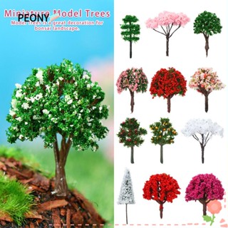 Peonypavilion โมเดลต้นไม้ประดิษฐ์ พลาสติก 4 ซม. สําหรับตกแต่งรางรถไฟ 5 ชิ้น