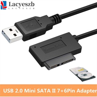 Lacyeszb สายเคเบิล USB3.0 เป็น Mini Sata สําหรับแล็ปท็อป CD DVD 7+6 13Pin ROM Slimline Drive