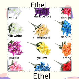 Ethel1 ช่อดอกลิลลี่ประดิษฐ์ 10 ดอก หลากสีสัน คุณภาพสูง