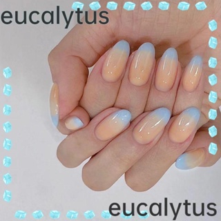 Eucalytus1 เล็บปลอม ทรงกลม ประดับกลิตเตอร์ ถอดออกได้ สําหรับผู้หญิง 24 ชิ้น ต่อกล่อง