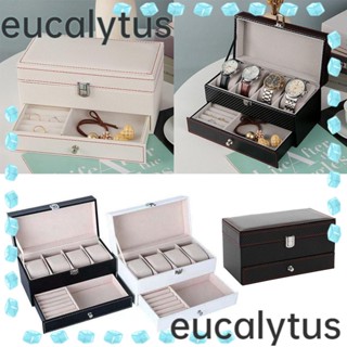 Eucalytus1 กล่องเก็บนาฬิกาข้อมือควอตซ์ คาร์บอนไฟเบอร์ แบบพกพา