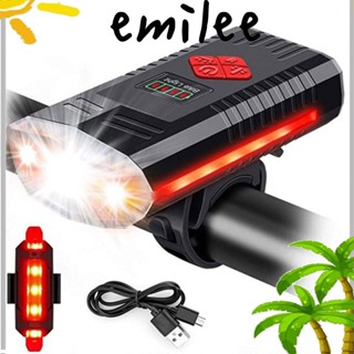 EMILEE ไฟท้ายจักรยาน LED ชาร์จ USB