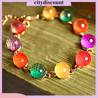 &lt;citydiscount&gt; สร้อยข้อมือ ลูกปัดกลม สีแคนดี้ หลากสี สําหรับผู้หญิง ปาร์ตี้