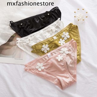 Mxfashione กางเกงชั้นใน เอวต่ํา ลายดอกไม้ สไตล์ญี่ปุ่น สําหรับผู้หญิง