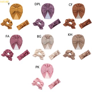 Han 3 ชิ้น เซต หมวกเด็ก ผ้าแคชเมียร์เทียม ที่คาดผม ยืดหยุ่น กระต่าย หู ยางรัดผม ที่อบอุ่น ฤดูใบไม้ร่วง ฤดูหนาว หมวกบีนนี่