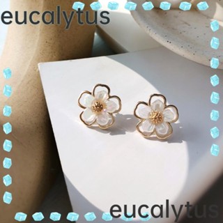 Eucalytus1 ต่างหูสตั๊ด จี้รูปดอกไม้ หรูหรา เครื่องประดับ 6 คู่