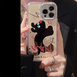 เคสโทรศัพท์มือถือกระจก ชุบไฟฟ้า ลายการ์ตูนลูกสุนัขน่ารัก สําหรับ Apple iPhone 13 12 PROMAX XS 13 PROPHONE 14 78 PLUS 14 PROMAX 14 12 MINI