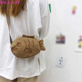 Back2life Taiyaki กระเป๋าสะพายข้าง ผ้าแคนวาส ลายการ์ตูน จุของได้เยอะ ใส่เหรียญได้ สไตล์ญี่ปุ่น สําหรับกลางแจ้ง