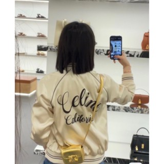 ♥ เช็คสินค้าก่อนสั่ง CELINE BOMBER JACKET แจ็คเก็ต ผ้าซาติน ผ้าSatin silk สวยเท่ห์ ซับในอย่างดี ซีลีน เซลีน