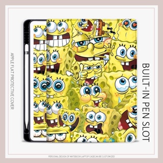 spongebob เคสไอแพด mini 4 5 6 air 1 2 3 4 5 เคส iPad gen10 10.2 gen 7 8 9 case pen slot เคสไอแพด นอน pro11 2022 2021